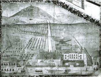 view from Aspley House to Wednesdon on inclosure map